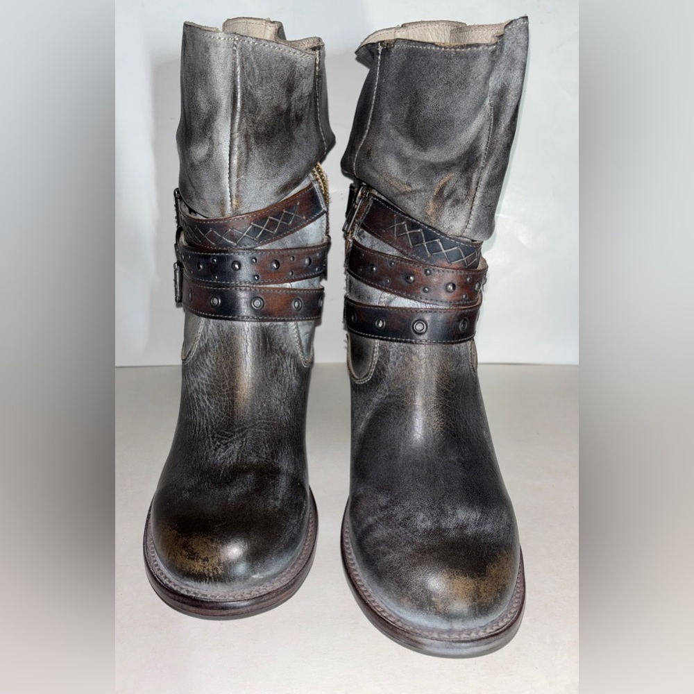 Freebird Blaine Ice Women 12 Distress Leather Boots Cowgirl Country Western NEW